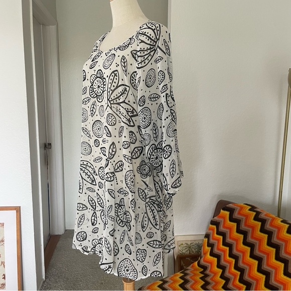 Gudrun Sjoden Lagenlook Floral Leaves Sheer Dress - Picture 4 of 10